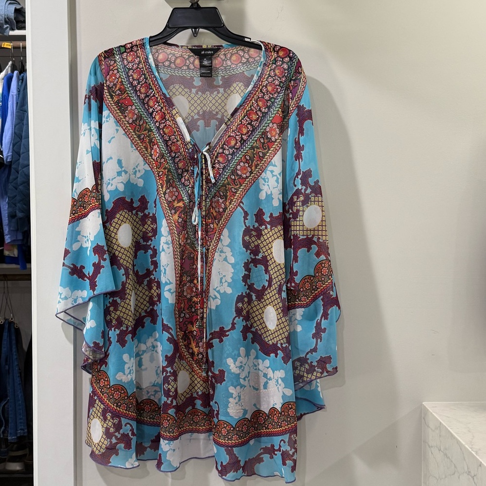 Ali Miles Blue Patterned Tunic